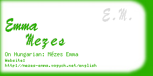 emma mezes business card