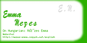 emma mezes business card